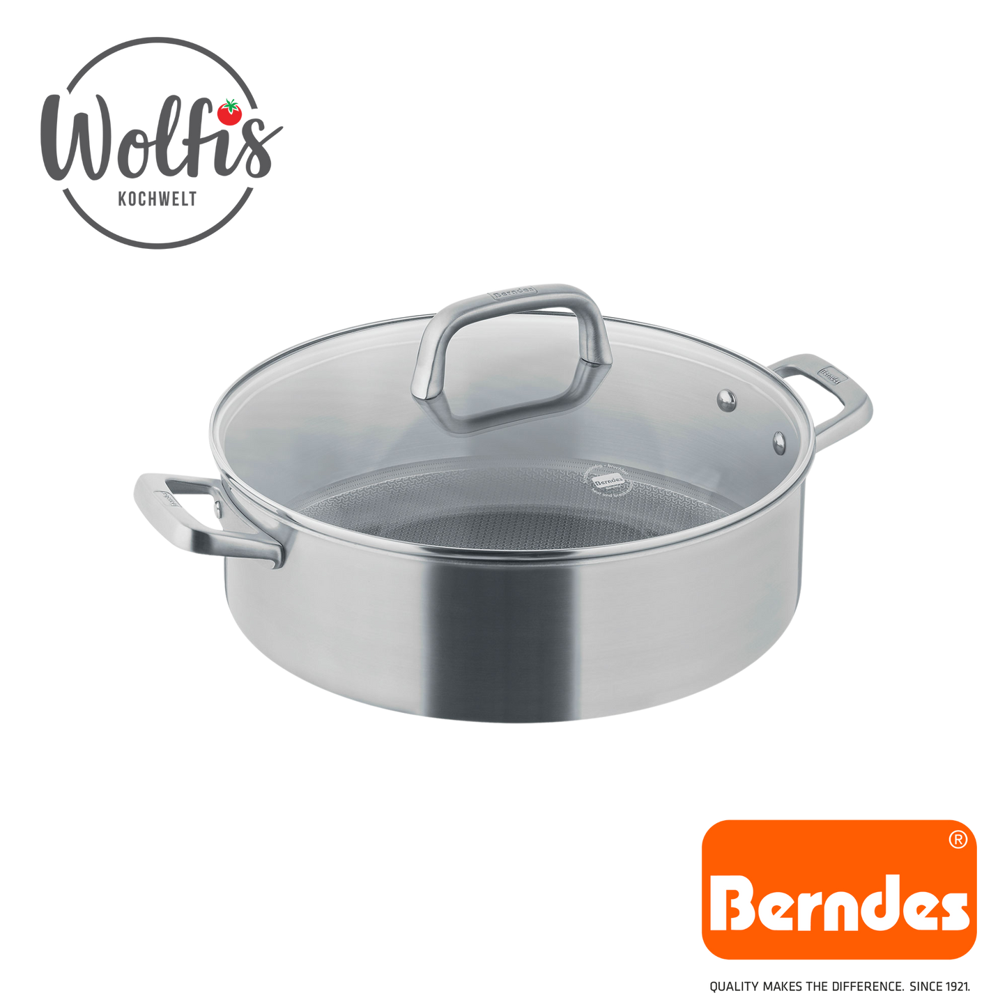 Wolfis Premium Servierpfanne mit Glasdeckel
