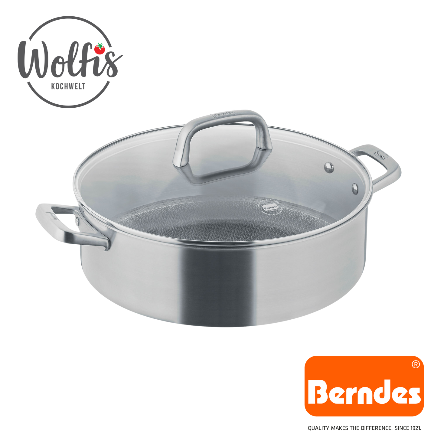 Wolfis Premium Servierpfanne mit Glasdeckel