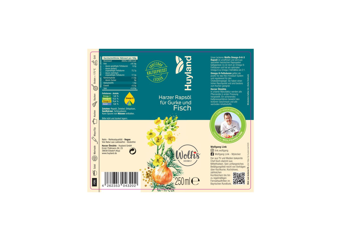 Wolfis Rapsöl für Gurke und Fisch