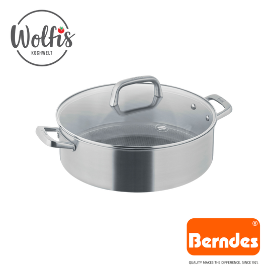 Wolfis Premium Servierpfanne mit Glasdeckel