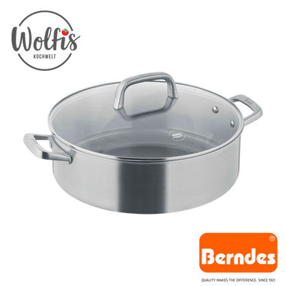 Wolfis Premium Servierpfanne mit Glasdeckel