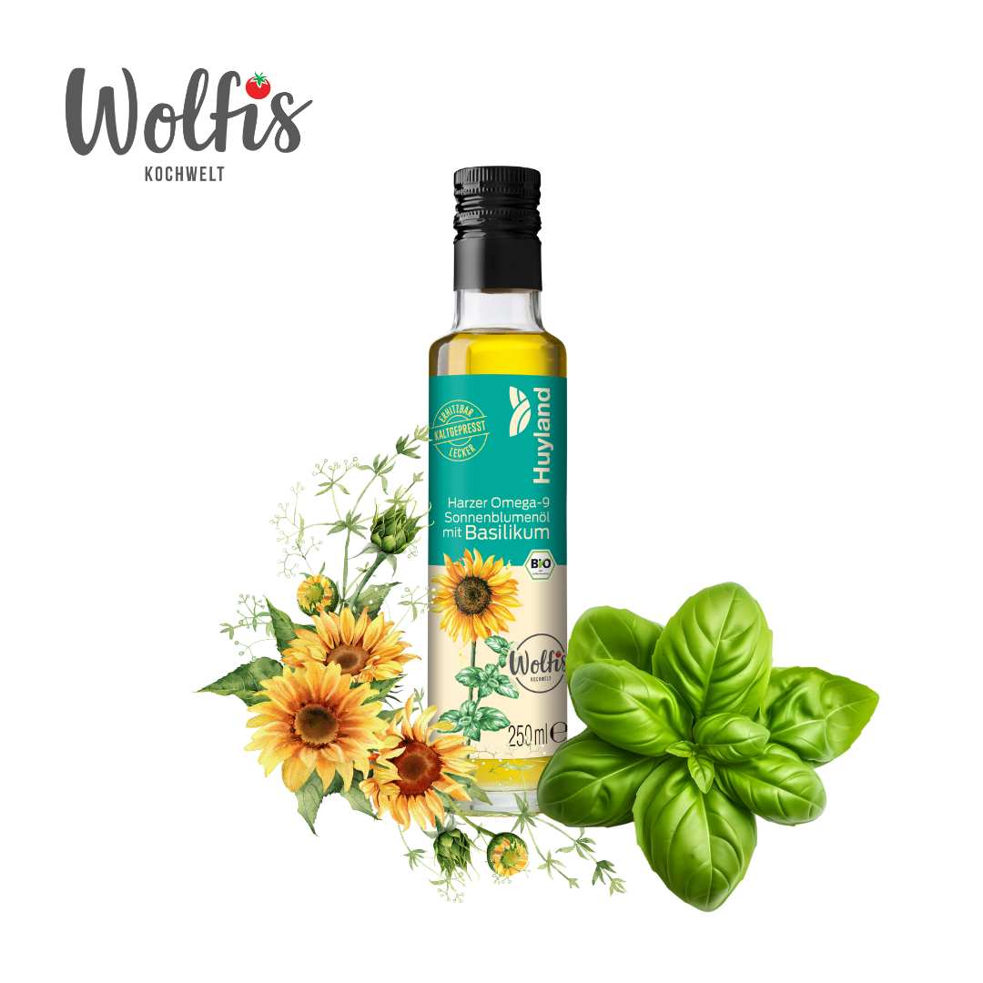 Bio Wolfis Sonnenblumenöl mit Basilikum