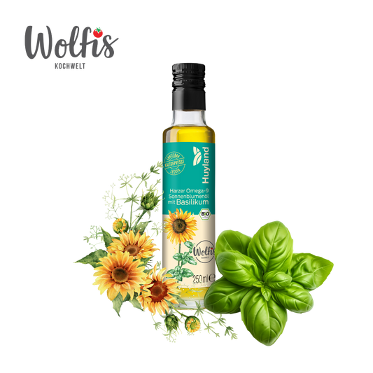 Bio Wolfis Sonnenblumenöl mit Basilikum