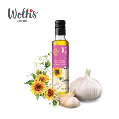 Bio Wolfis Sonnenblumenöl mit Knoblauch