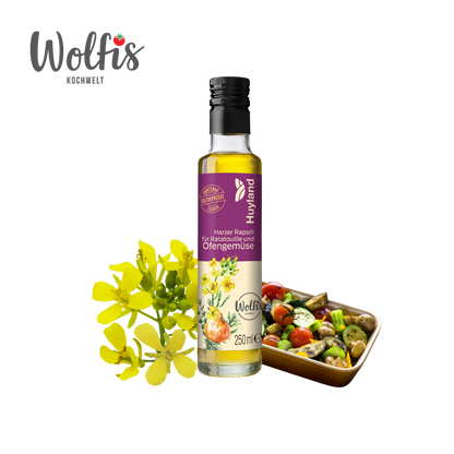 Wolfis Rapsöl für Ratatouille und Ofengemüse