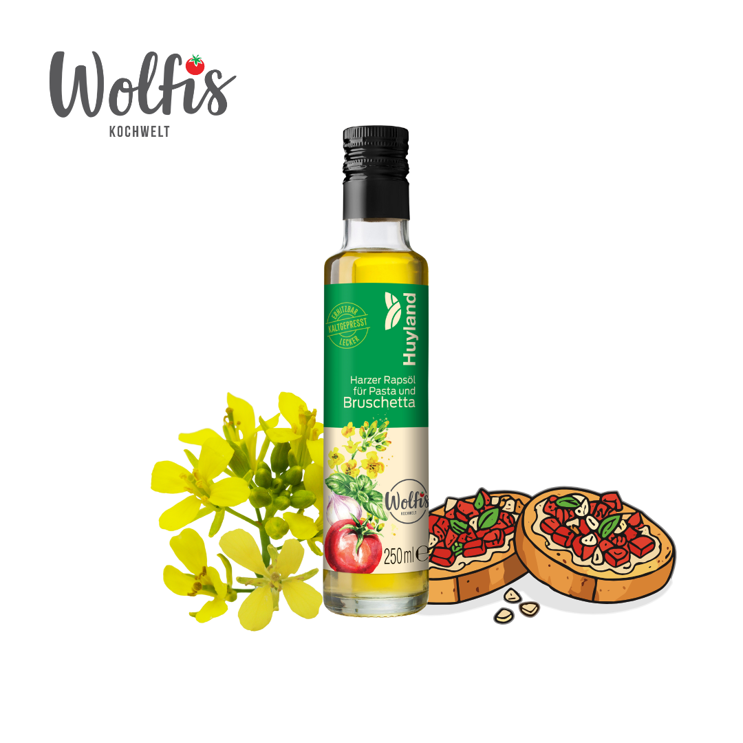 Wolfis Rapsöl für Pasta und Bruschetta