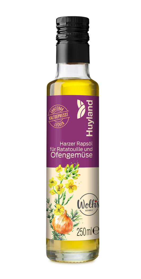 Wolfis Rapsöl für Ratatouille und Ofengemüse